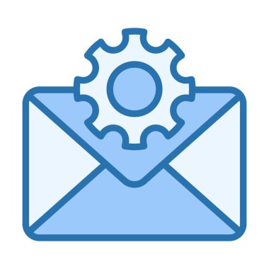 Renkli bir e- posta ayarları simgesi yapılandırma araçları, ileti ayarları ve gelen kutusu yönetim iş akışları.