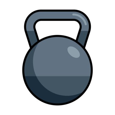 Dayanıklılık egzersizleri, spor malzemeleri, eğitim uygulamaları ve fitness planları için yassı kettlebell simgesi.