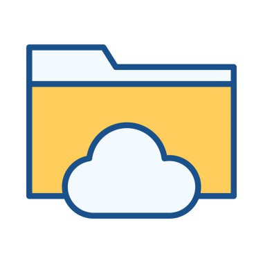 Bulut depolama, çevrimiçi yedekleme, eşzamanlama ve dijital veri erişimini temsil eden dizin simgesi.