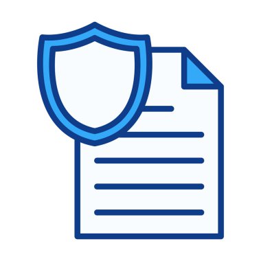 Koruyucu dosyalar, güvenli depolama ve korunan belgeler için uygun, kalkanı olan düz renkli bir dosya simgesi.