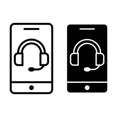 Müzik çaları, ses uygulamaları, podcastlar, medya platformları ve eğlence için siyah akıllı telefon simgeleri.