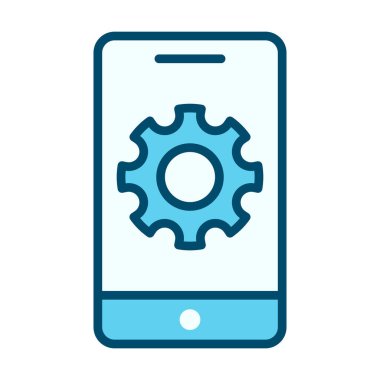 Ayarlama donanımlı düz renkli akıllı telefon simgesi, ayarlama özellikleri, sistem araçları ve mobil arayüz özelleştirmesi için harika.