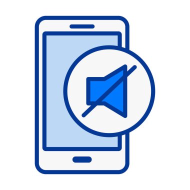 Akıllı telefonda sessiz bir sembol, sessizlik modu, sessiz ayarlar, bildirim denetimi ve dikkat dağıtıcı olmayan ortamlar için uygun.