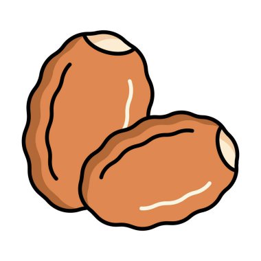 Düz renkli hurma meyveleri, genellikle Ramazan ayında kullanılır, yemek temaları, oruç tasarımları ve İslami kutlama grafikleri için idealdir.