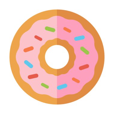 Düz renkli çörek ikonu fırın ürünleri, tatlı atıştırmalıkları, tatlı menüleri ve günlük yiyecek kavramları için idealdir..