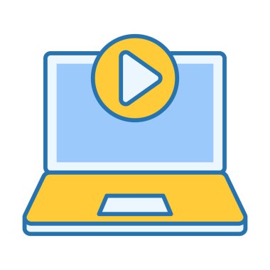 Ortam oynatma ve içerik denetimini temsil eden düz renkli bilgisayar oynatma simgesi.