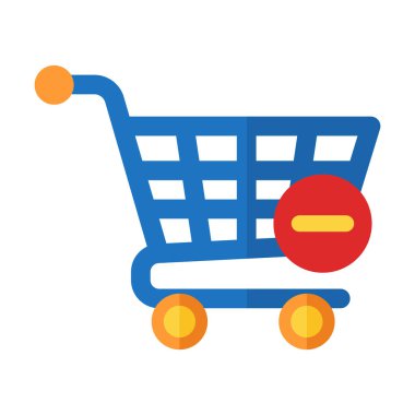 Öge silme ve yük arabası yönetimini temsil eden simgeden düz renkli kaldırma.