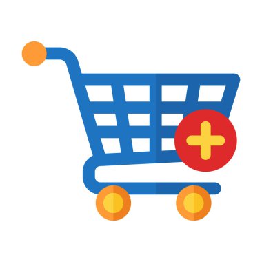 Ürün seçimini temsil eden ve ekommerce platformlarında satın alma eylemini temsil eden satıcı simgesine düz renkli ekleme.