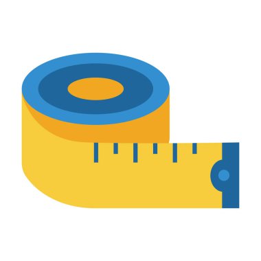 Vücut ölçümünü ve uygunluk sürecini temsil eden düz renkli tartı şeridi simgesi.