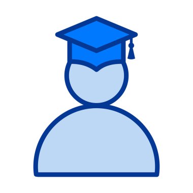 Eğitimde başarı öğrenme ve akademik başarıyı temsil eden düz renkli kullanıcı başlığı simgesi.