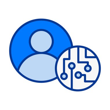 Düz renkli kullanıcı devre kartı simgesi teknoloji sistemi ve dijital denetimi temsil ediyor.