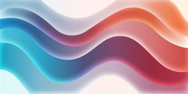 Dalgalı katmanlar ve pürüzsüz eğimli şekiller içeren renkli soyut arka plan. Yaratıcı markalaşma, modern posterler, sunumlar, dijital sanat eserleri ve dekoratif görsel tasarım için ideal.