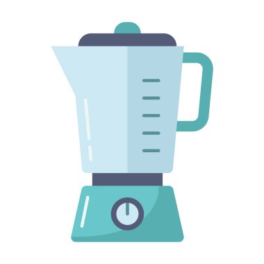 Düz renkli blender ikonu mutfak aletlerini temsil ediyor. İçecekler ve yemek hazırlamak için. Yemek içeriği, içecek kavramları, ev aletleri ve modern yaşam tarzı tasarım projeleri için elverişli