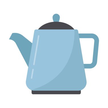 Düz renkli çaydanlık ikonu çay hazırlama ve gelenekleri sembolize ediyor. Kafe markası ve içecek menüsü tasarımları için ideal.