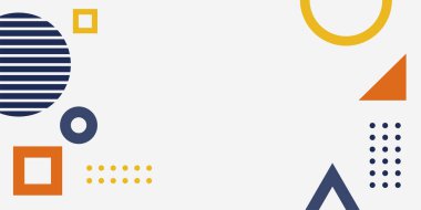 Beyaz uzayda renkli geometrik şekiller içeren oyuncu soyut arka plan. Yaratıcı markalaşma, sunumlar, eğitim içeriği ve modern tasarım projeleri için mükemmel.