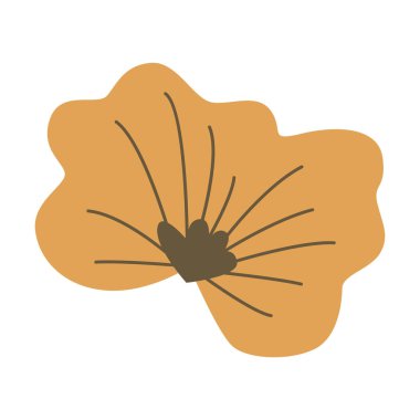 El çizimi sarı çiçek desenli, rahat Cottagecore estetik, tuhaf kırsal cazibe, bahar ve yaz bahçesi projeleri için ideal, çiçek süslemeleri ve minimalist tasarım projeleri..