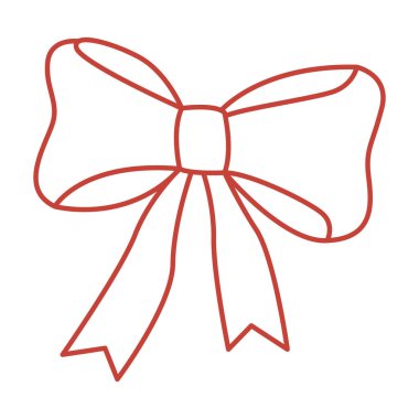 Zarif el çizimi kurdele yayı temiz çizgi sanat tarzında, hediye paketi, düğün aksanı, klasik markalaşma, kırsal ambalajlama, kadınsı tasarımlar ve büyüleyici Cottagecore görsel temaları için uygun..