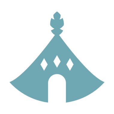 Halk kültürü ve basit yaşam estetiğinden esinlenilmiş Boho çadır ikonu. Dekorasyon, markalaşma, editör düzeni, açık hava temaları ve yaratıcı yaşam tarzı projeleri için uygundur..