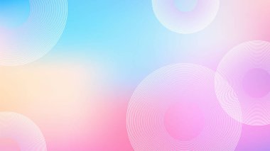 Şeffaf dairesel ışık örtüleri ve pürüzsüz harmanlama ile yumuşak pastel çok renkli gradyan. Yaşam tarzı markalaşması, güzellik temaları, yaratıcı başlıklar ve sunum arkaplanları için ideal.
