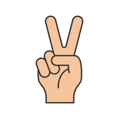 Zafer barışı renkli el hareketi simgesi başarı özgürlüğü pozitiflik mutluluk kutlaması ve iletişim sosyal medya kültüründe ve mesajlaşmada yaygın olarak kullanılan başarı..