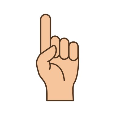 Parmaklar yukarı yönlü navigasyon talimatlarını ve iletişim arayüzü navigasyon ve sunumları için yaygın olarak kullanılan görsel göstergeyi temsil eden renkli el hareketi simgesini işaret ediyor.