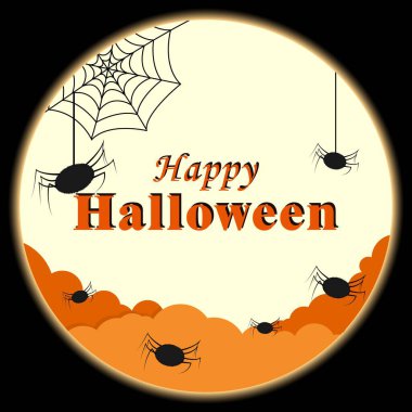 Mutlu Cadılar Bayramı Teması ve Korkunç Örümcekler Arkaplan Manzarası