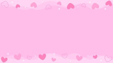 Aşk Pembe Kalp Süslemeleri ve Dalgalı Çizgilerle süslenmiş Yumuşak Pembe Arkaplan