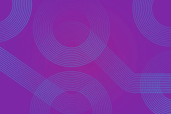 Bir Gradyan Arkaplan Üzerinde Soyut Kesişen Çemberler ve Çizgiler