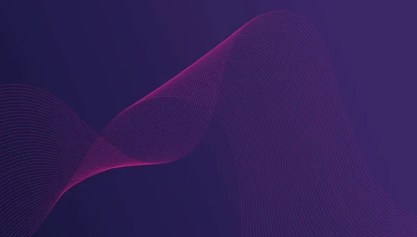 Soyut Dijital Akış A Derin Menekşe ve Magenta Dalgalı Çizgi Deseni Veri, Ses veya Hareket halindeki Enerji 'yi temsil ediyor