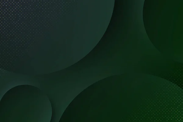 İnce Dairesel Şekiller ve Yarım Tonlu Noktalar ile Gelişmiş Koyu Yeşil Soyut Arkaplan