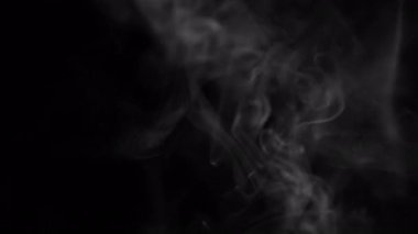 4K 59.94fps Soyut Hareket: Siyah Üzerinde Girdap Buharı, Yüksek Çerçeve Oranı