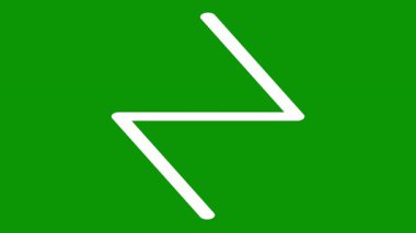 Sol ok düz simgesi. yeşil renk sembolü. Piktograf. Düz yeşil arkaplan. Web illüstrasyonu için tasarlandı. 10 saniye.