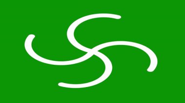 Ok simgesini tazele. vektör biçimi düz semboller, beyaz renk, yuvarlak açılar, yeşil arkaplan