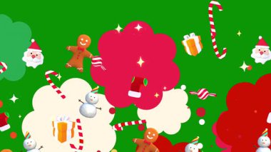 Noel ağacı ve hediyelerle kusursuz desen