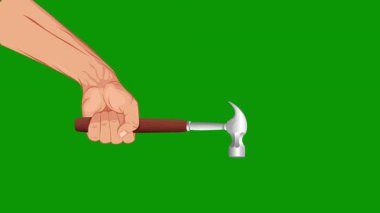 El yeşil bir yaprak tutuyor.