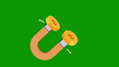 Yeşil arkaplanda at nalı simgesi, düz tasarım biçimi çizimi.