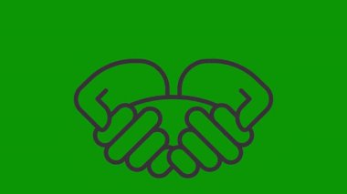 Eller simgesinin vektör çizimi, kalp, kalp