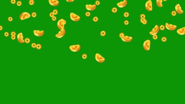 Bozuk paralar sarı zemine düşüyor.