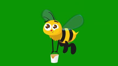 Fincanlı ve ballı sevimli arı karakteri..