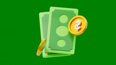 Yeşil arkaplanda dolar işareti