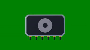 Siyah gölgeli yeşil mikroçip