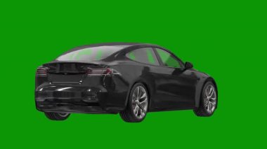 Araba yeşili arka planda izole edilmiş. 3D görüntüleme - illüstrasyon