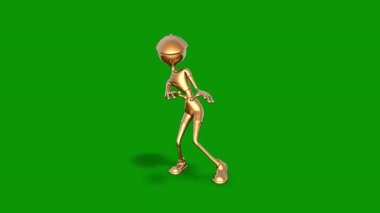 Yeşil bir uzaylının 3 boyutlu resmi