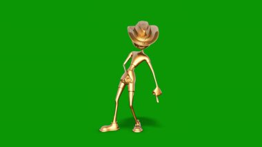 Koyu arkaplanda yeşil bir uzaylının 3 boyutlu görüntüsü