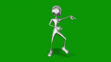 Komik robotlu 3 boyutlu çizgi film karakteri çizimi