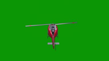 Yeşil zemin üzerinde kırmızı helikopter 3 boyutlu görüntüleme