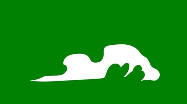 Yeşil dağ ikonu. Beyaz arkaplanda izole edilmiş resim