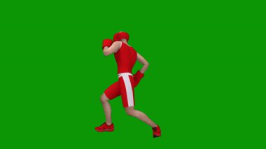 Kırmızı eldivenle oynayan bir erkek karakterin 3 boyutlu görüntüsü