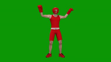 Kırmızı beyaz bir boksörün 3 boyutlu görüntüsü