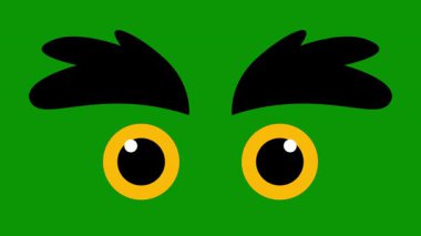 Siyah arka planda yeşil başlı canavar. Cadılar Bayramı canavar vektör illüstrasyonu.